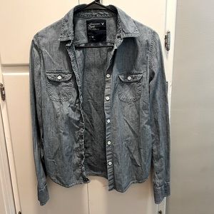 American Eagle Light Denim Button Up